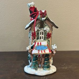 Blue Sky Clayworks Heather Goldminc Comet & Vixens Cozy Hotel Tea-light 9” House